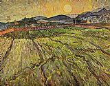 Vincent van Gogh Enclosed Field with Rising Sun painting